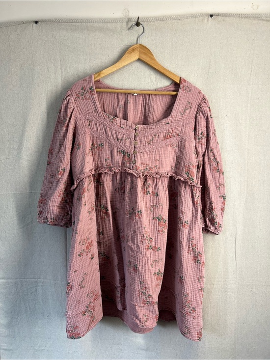 easel Dresses & Skirts - easel Mauve Pink Floral Babydoll Mini Dress
